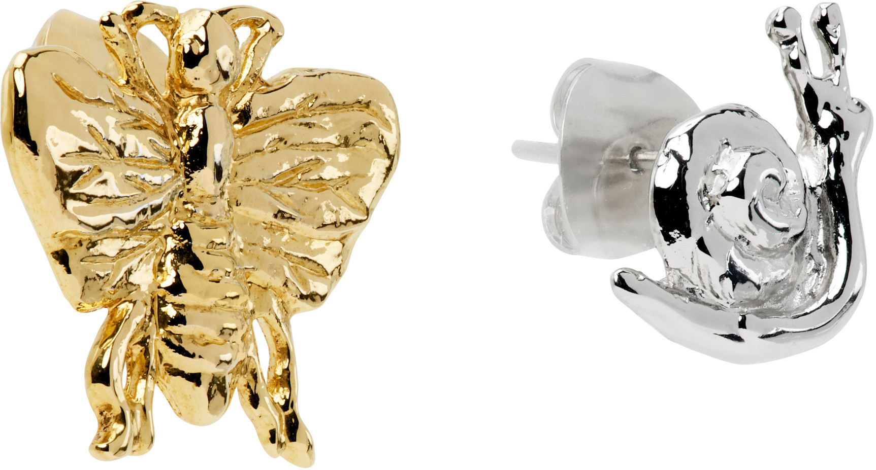 Chopova Lowena Moth Best Bugs Stud Earrings In Yellow