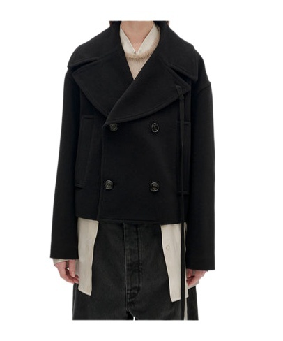 Ann Demeulemeester Ulrica Peacoat In Black