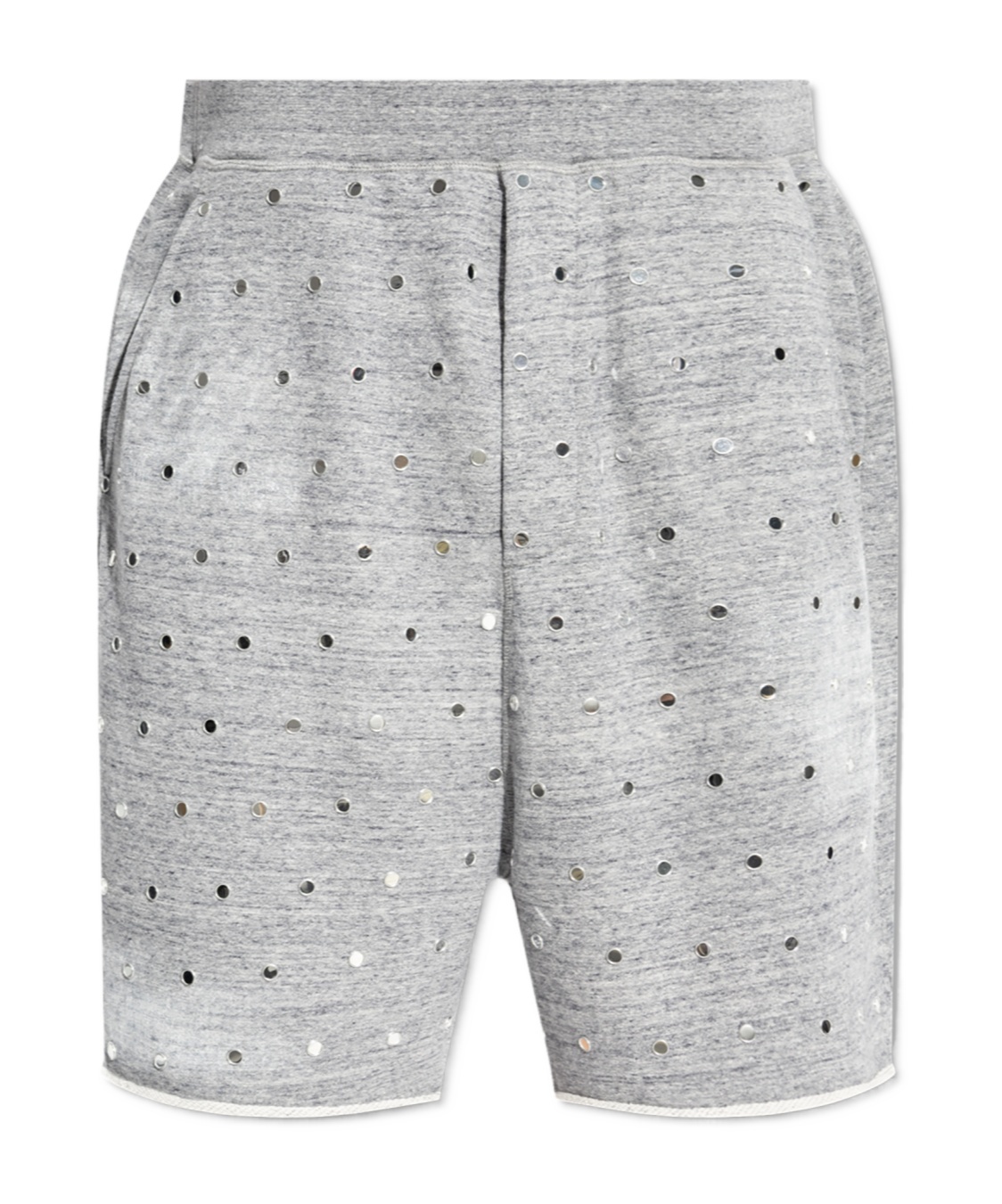 Dsquared2 Eyelet-embellished M�lange-effect Track Shorts In Gray