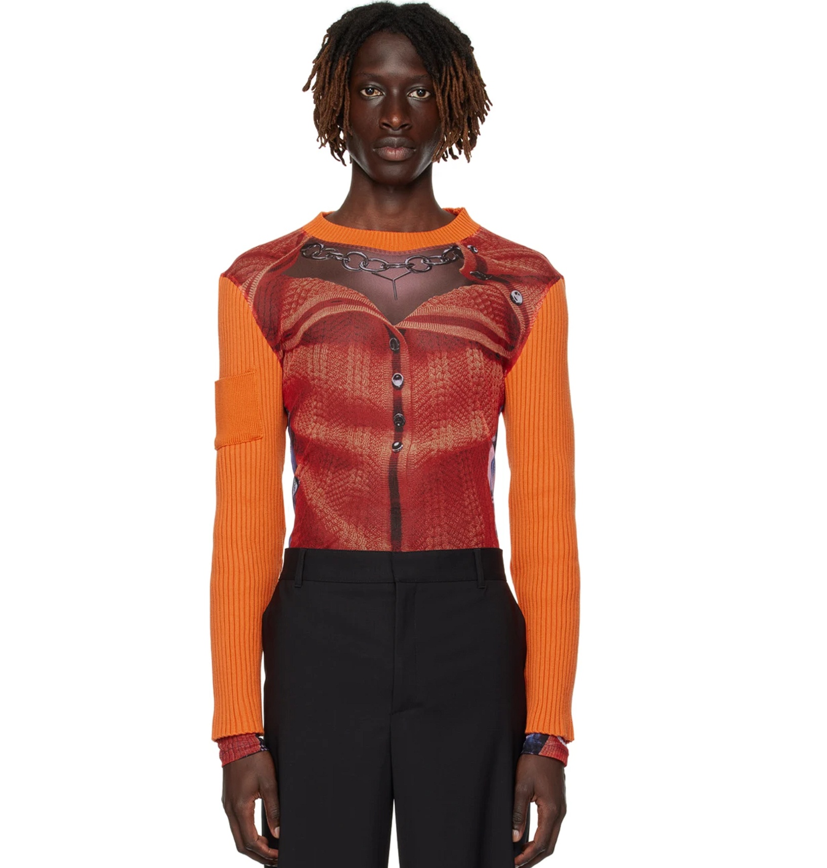 Y/project X Jean Paul Gaultier Trompe L'oeil Top In Pink
