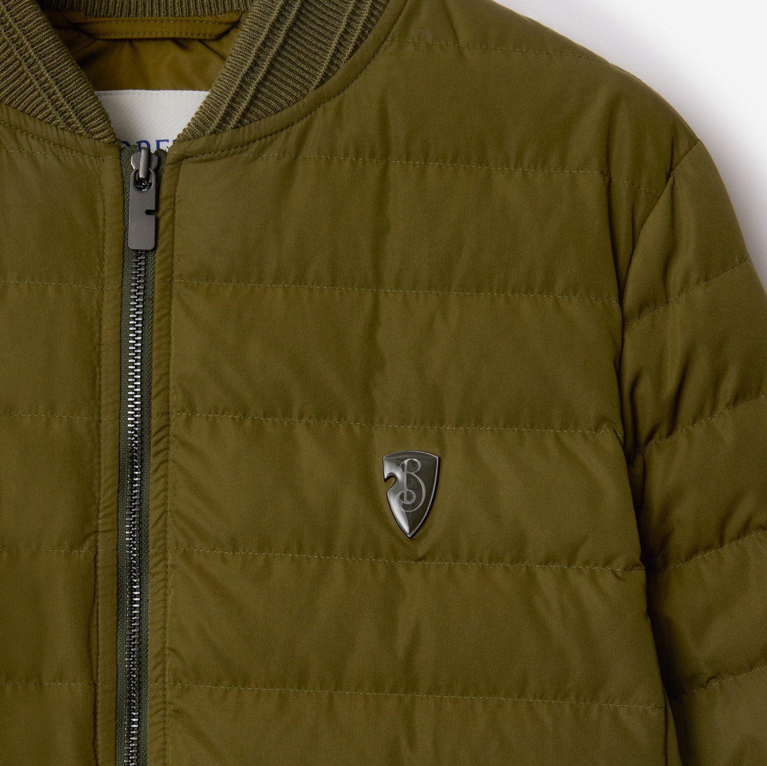 Burberry Men Dalham B Shield Logo Down Jacket In Green