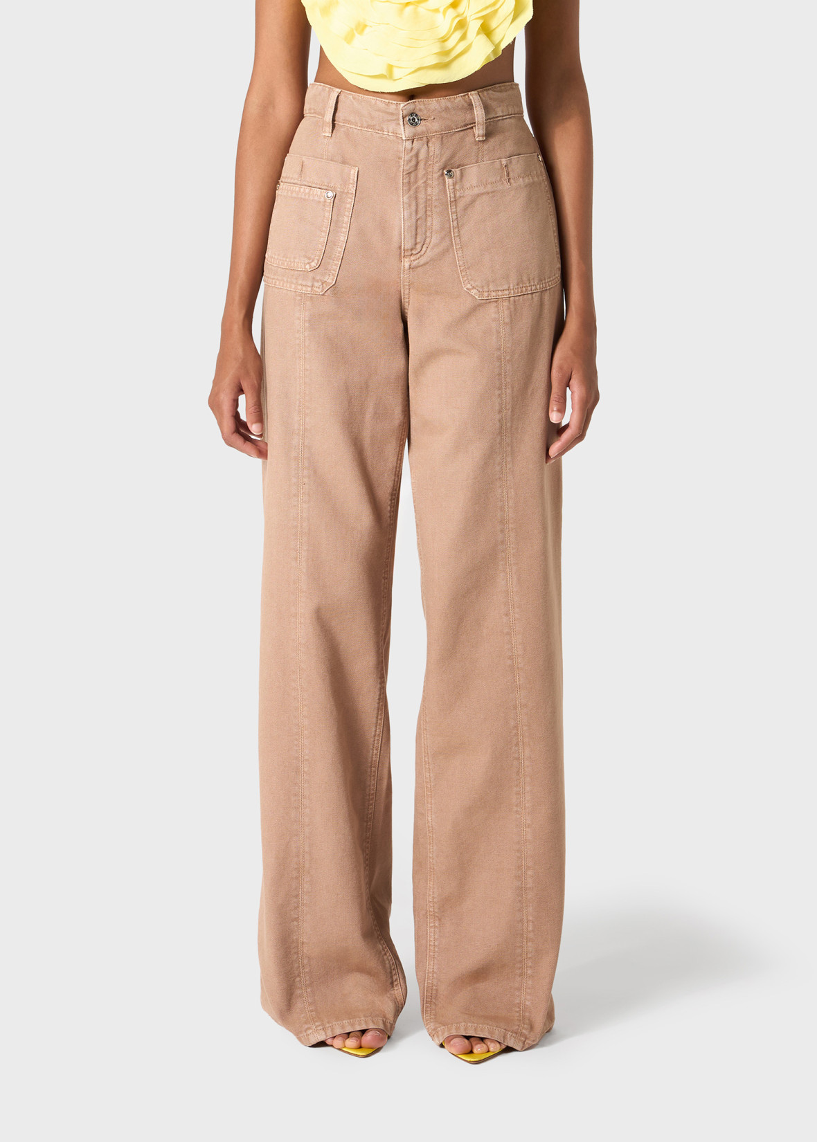 Blumarine Canvas Jeans In Nude