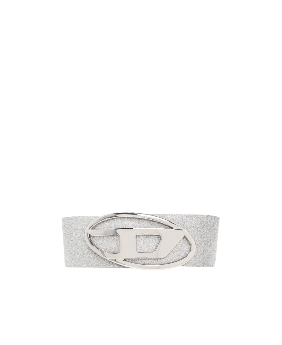 Diesel B-1dr 80 Glitter-embellished Wide Belt In White