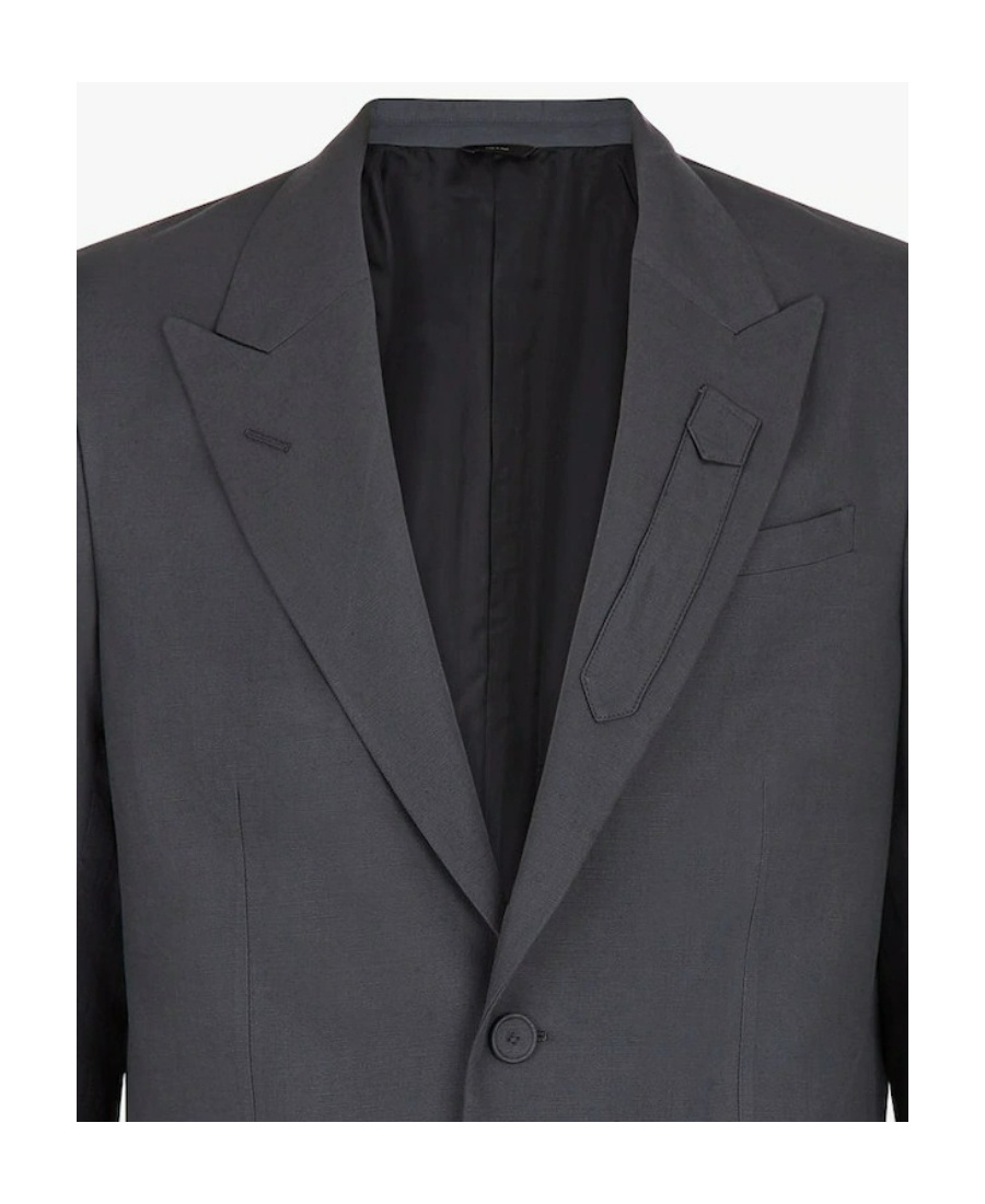 Fendi Slanted Pocket Single-breasted Blazer In Blue