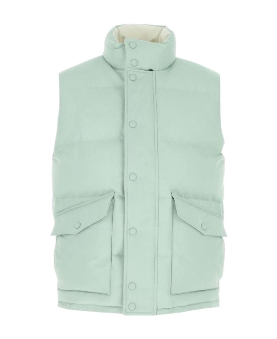 Alexander Mcqueen Structured Sleeveless Jacket With Front Flap Pockets In Green