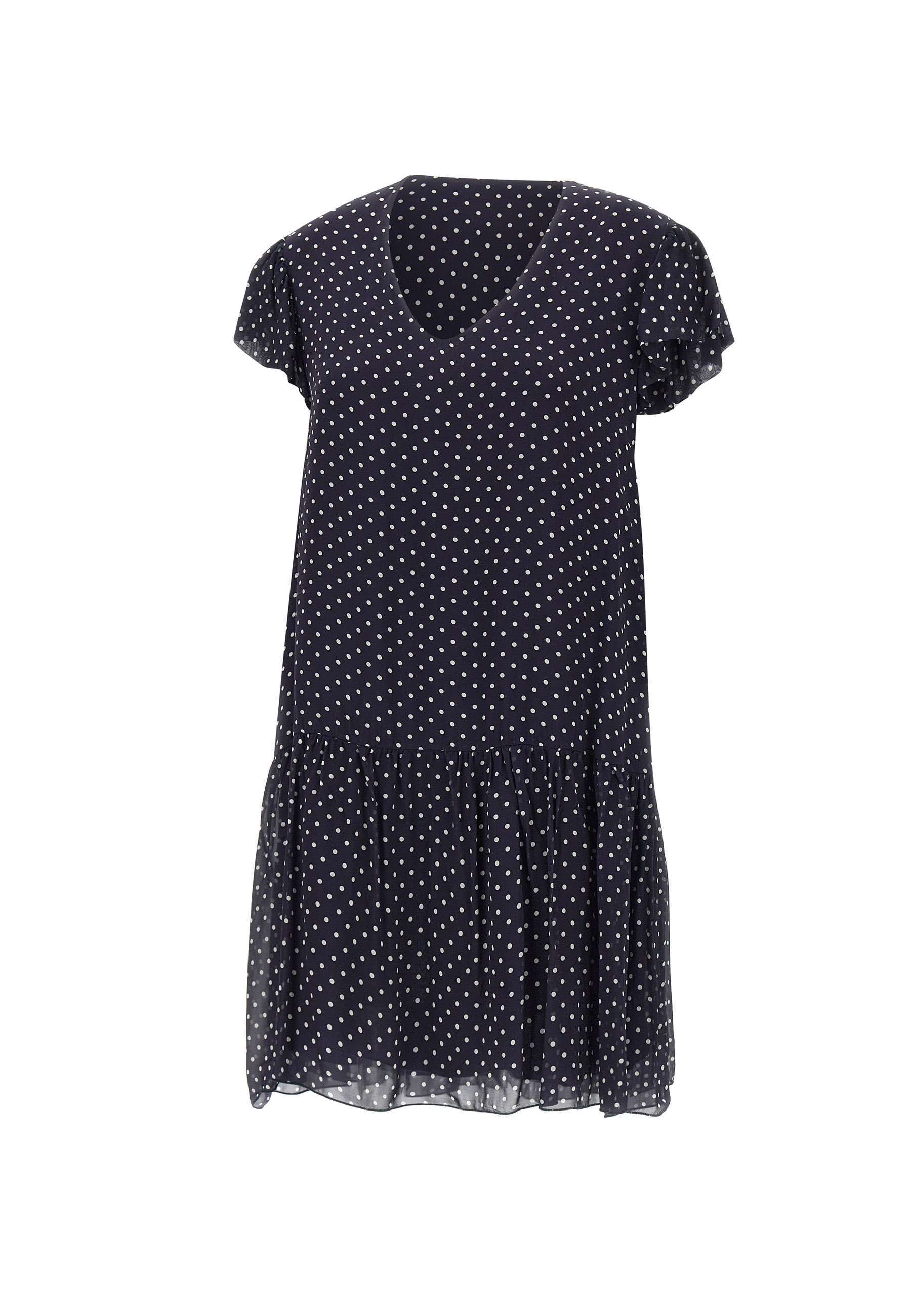 Kaos Polka Dot Viscose Crepe Dress