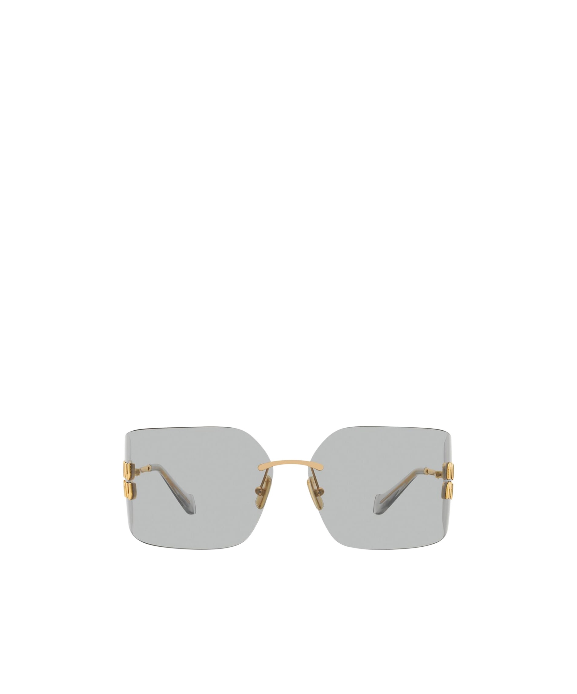 Miu Miu Eyewear Logo-plaque Oversize-frameless Sunglasses In Gray