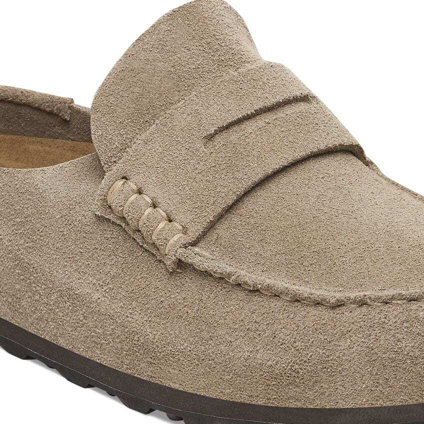 Birkenstock Mocassino Naples Wrapped Suede Calz. S Taupe In Brown