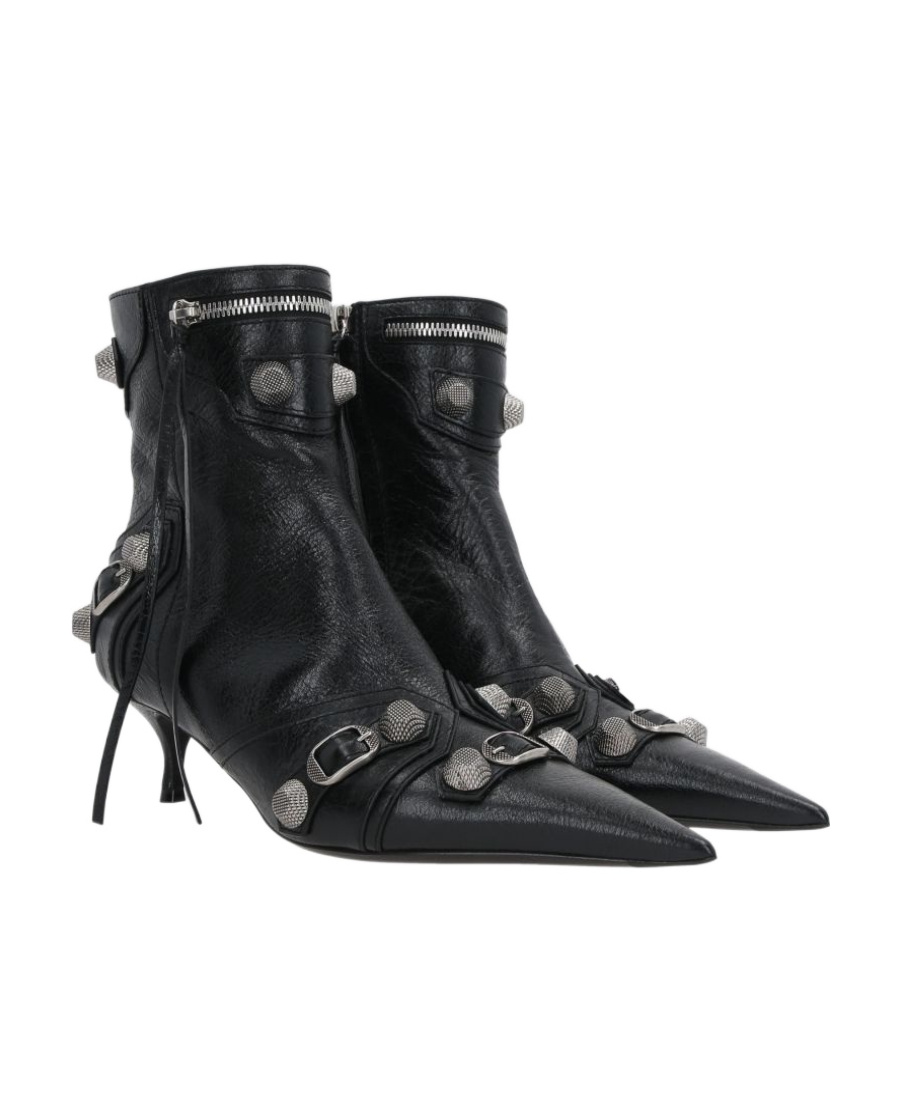 Shop Balenciaga Cagole 55mm Leather Boots In Black