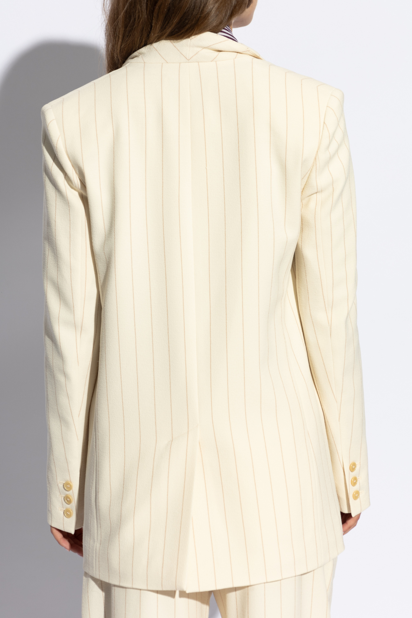 Isabel Marant Omelia Pinstripe Blazer In White
