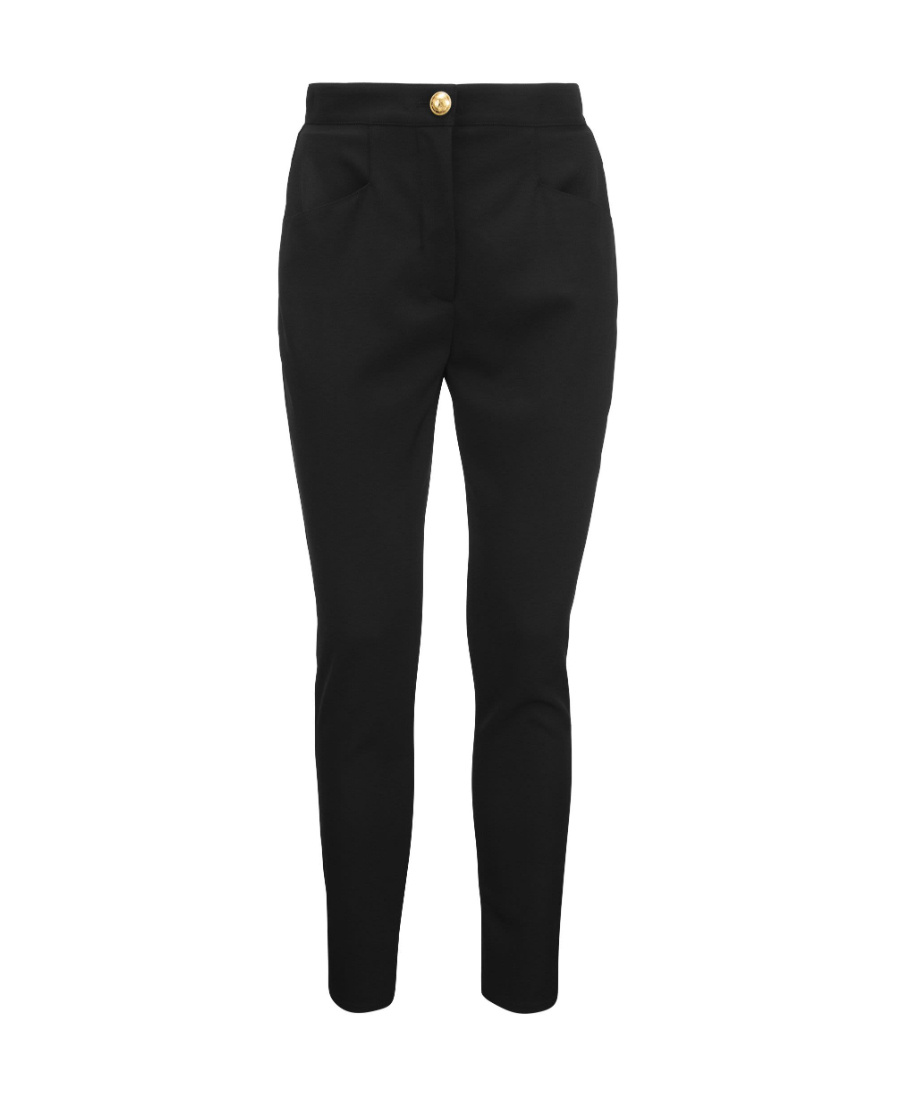 Balmain Button-detail Slim-fit Trousers In Black
