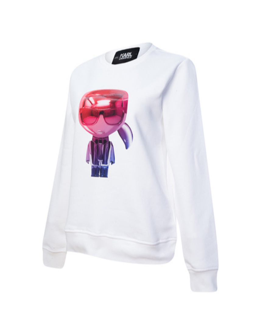 Karl Lagerfeld Long-sleeved Sweater With Logo Printing Pattern In White