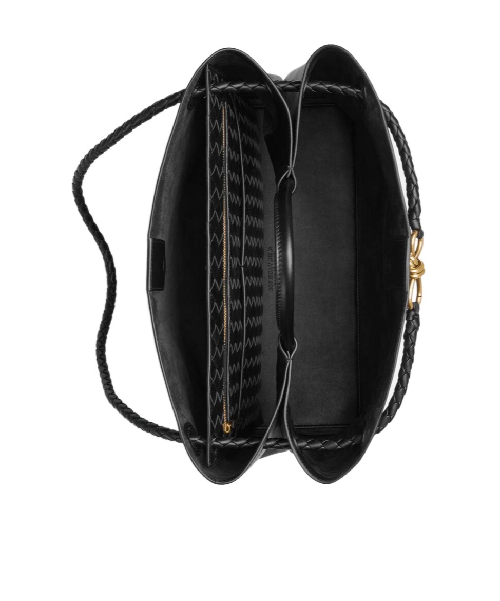Bottega Veneta Andiamo Large Leather Tote Bag In Black