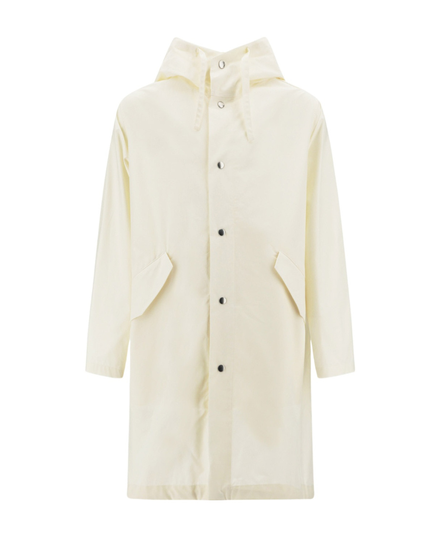 JIL SANDER JIL SANDER LOGO PRINTED DRAWSTRING HOODED PARKA