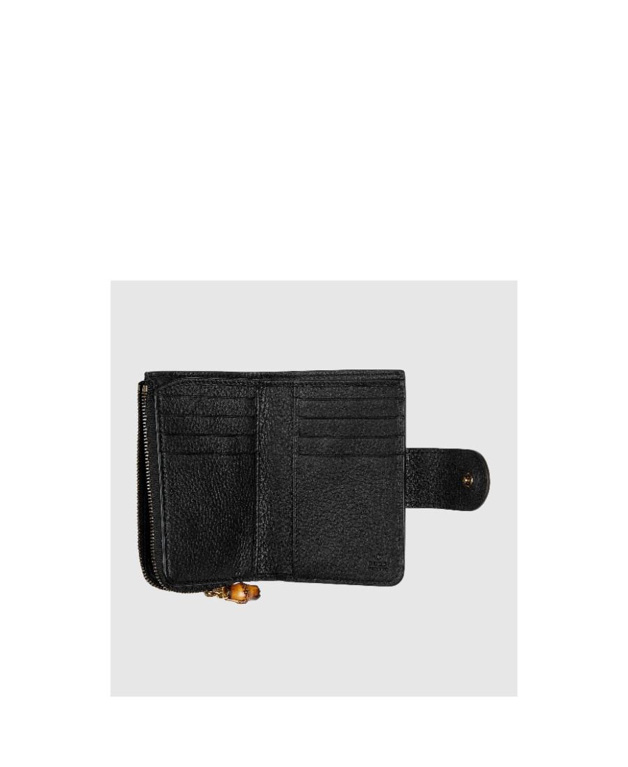 Gucci Logo-plaque Grained-leather Wallet In Black