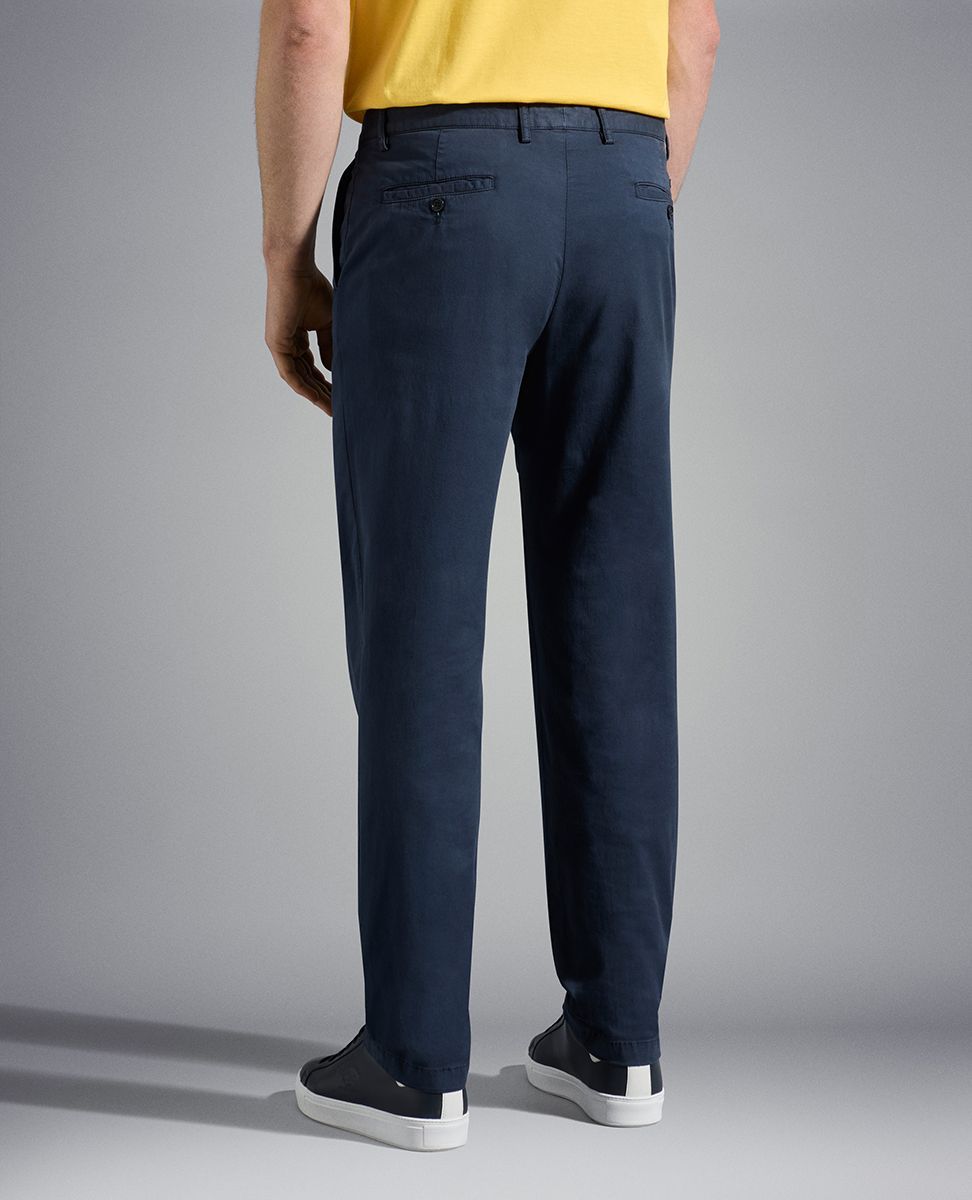 Paul & Shark Stretch Organic Cotton Trousers In Black