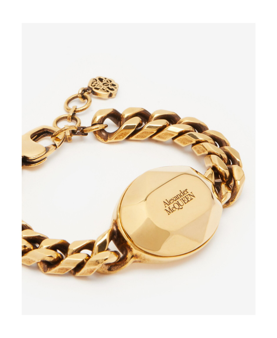 Alexander Mcqueen The Faceted Stone Chain Bracelet In Yellow