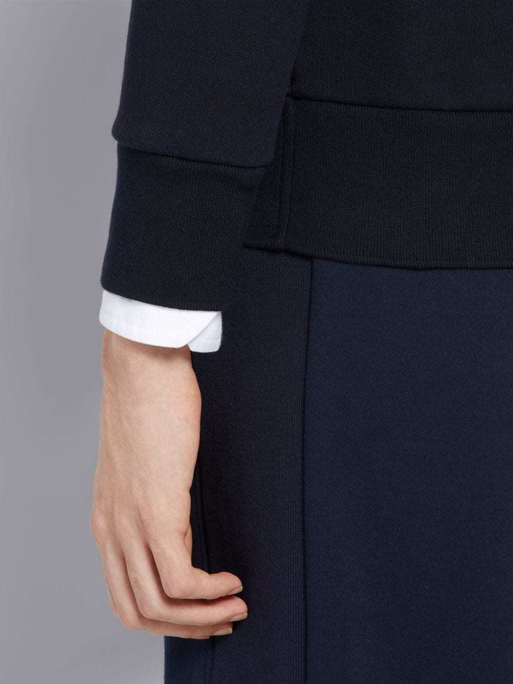 THOM BROWNE LOOPBACK STRIPE POCKET SWEATSHIRT