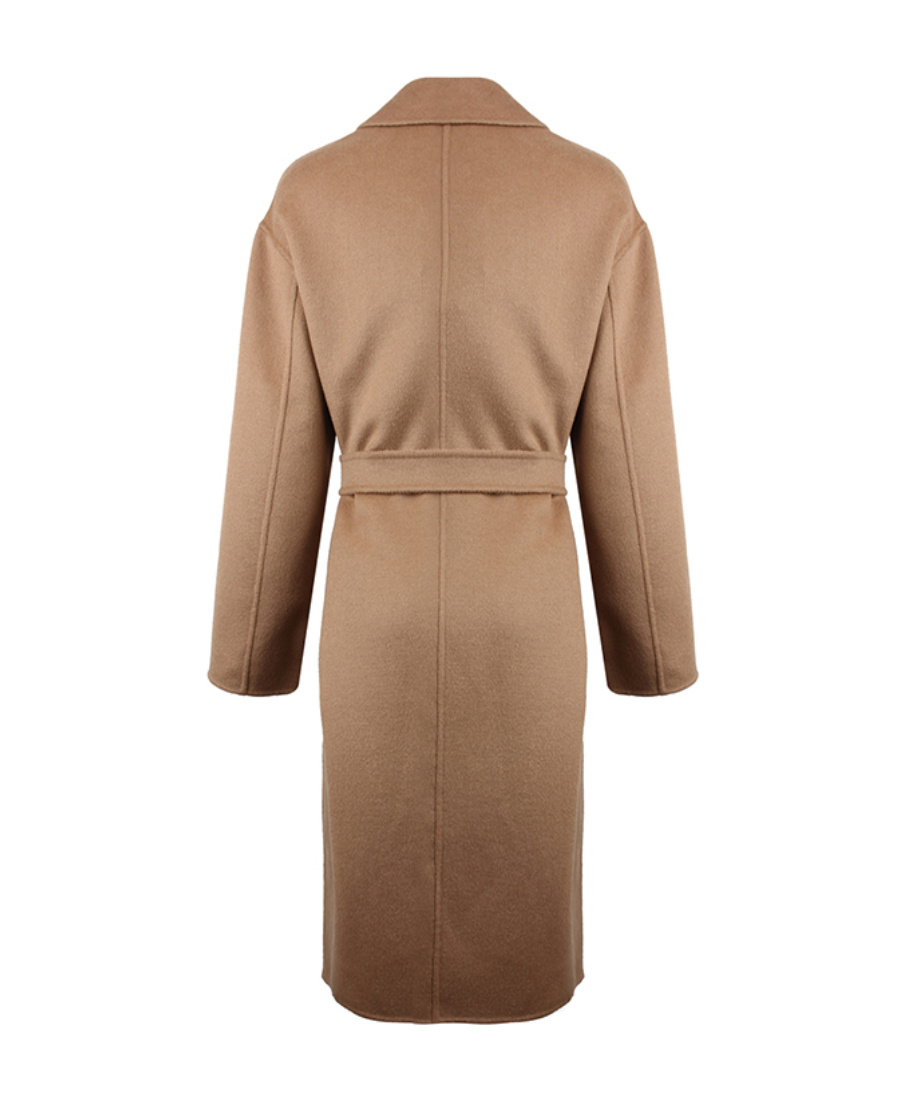 Max Mara Logo Coat In Brown