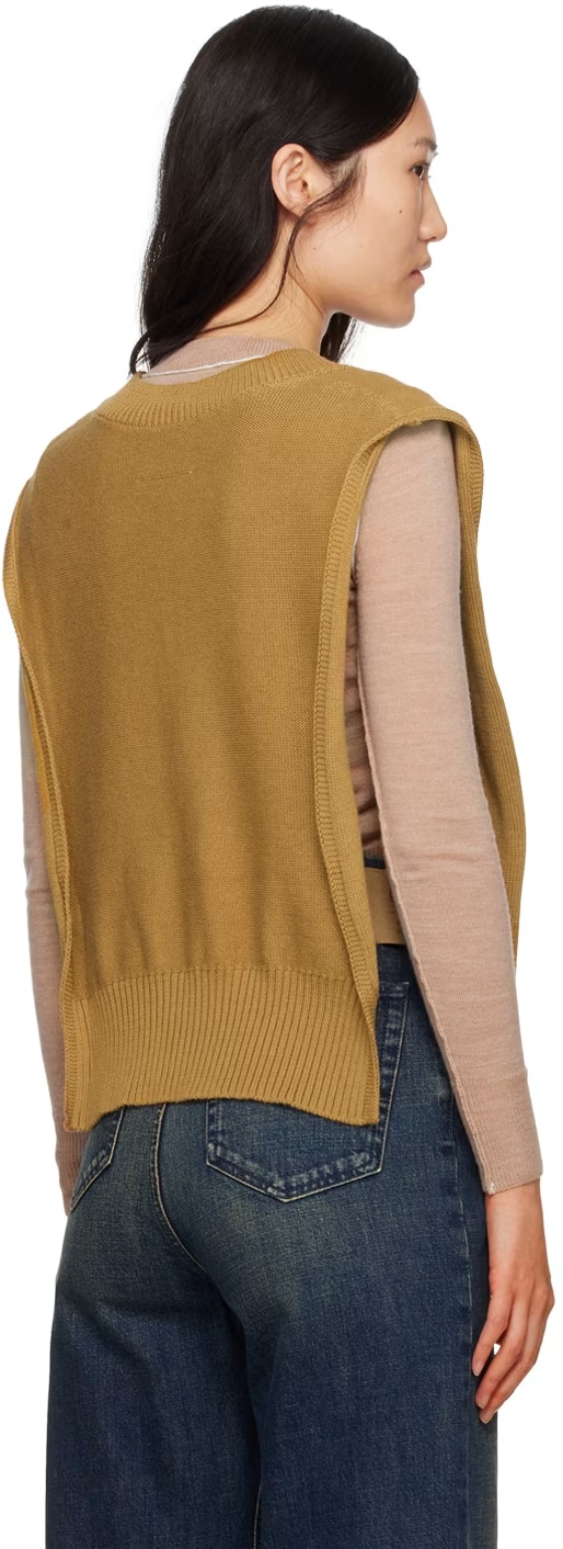 Mm6 Maison Margiela Tan Distressed Stole In Brown