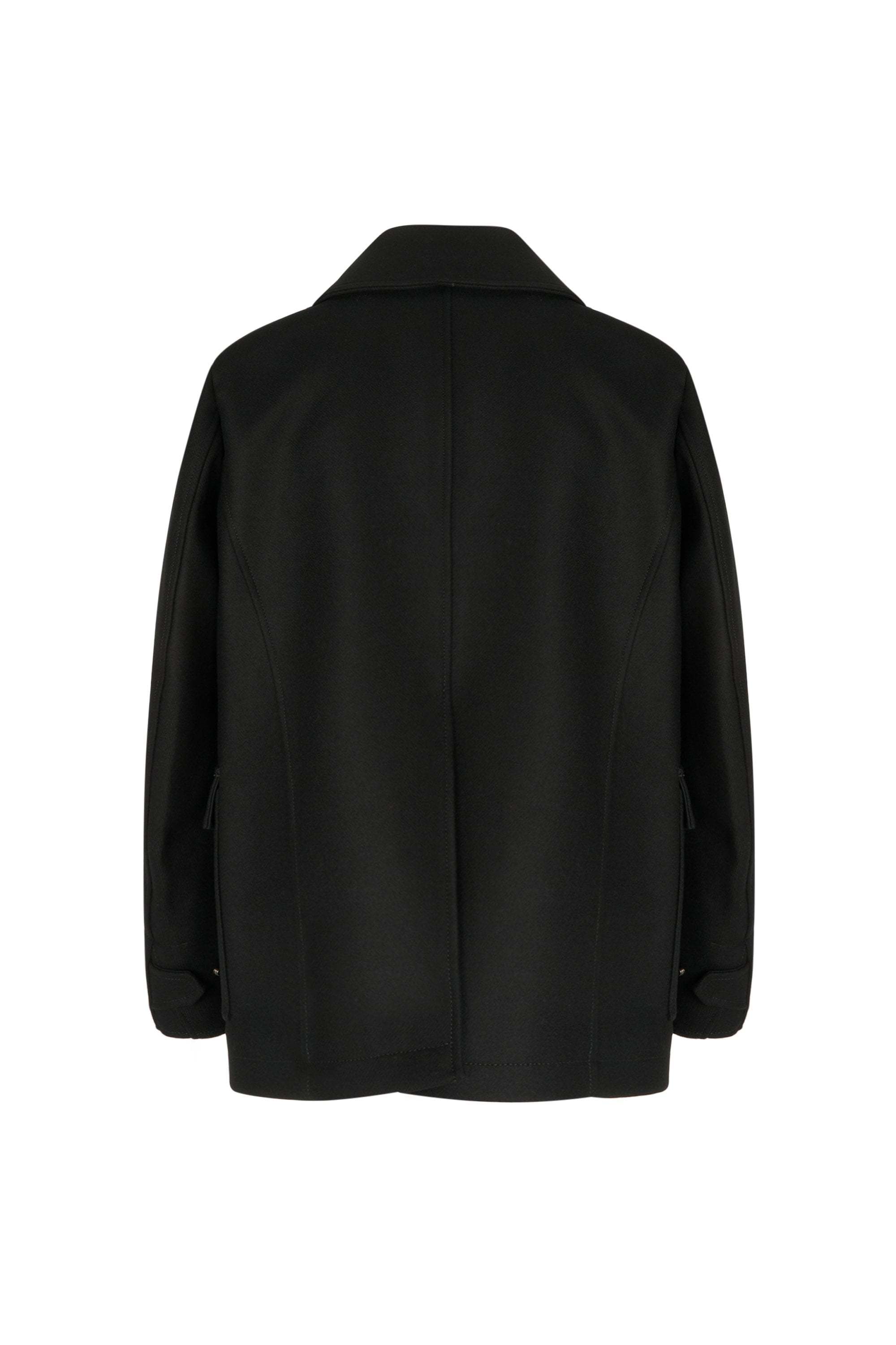 Dsquared2 Wool Coat With Button Detailing And Pockets In Black