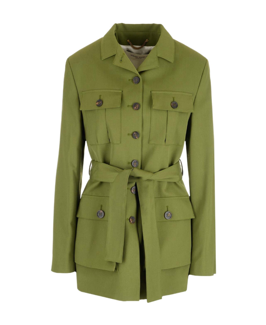 Golden Goose Journey Belted Blazer In Green