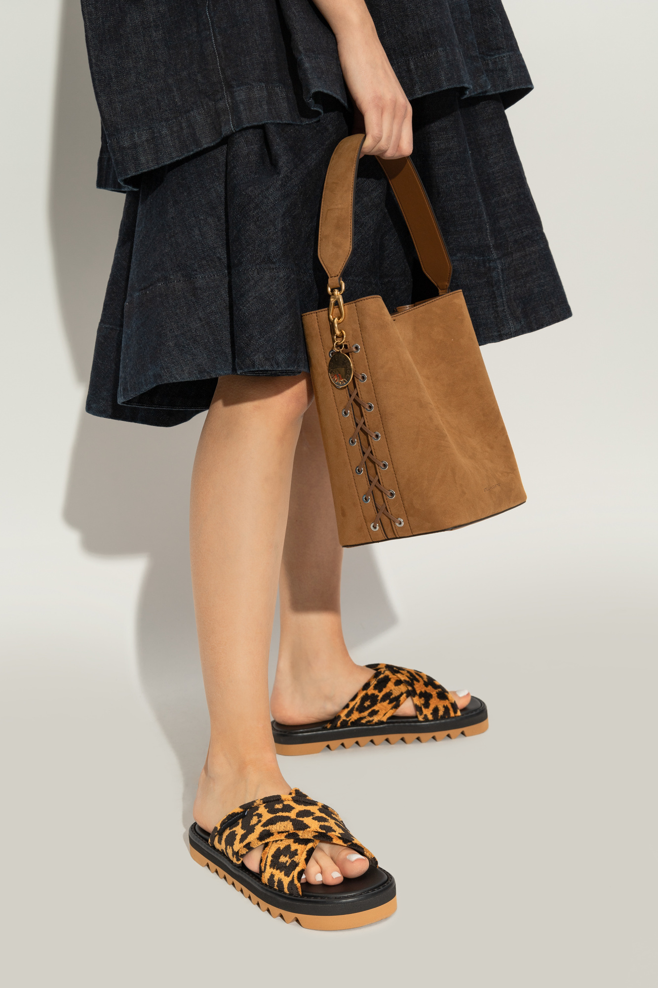 Stella Mccartney Rectangular Shoulder Bag In Brown