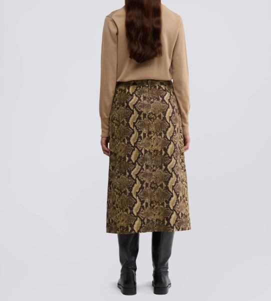 Aspesi Cotton Canvas Pencil Skirt In Brown