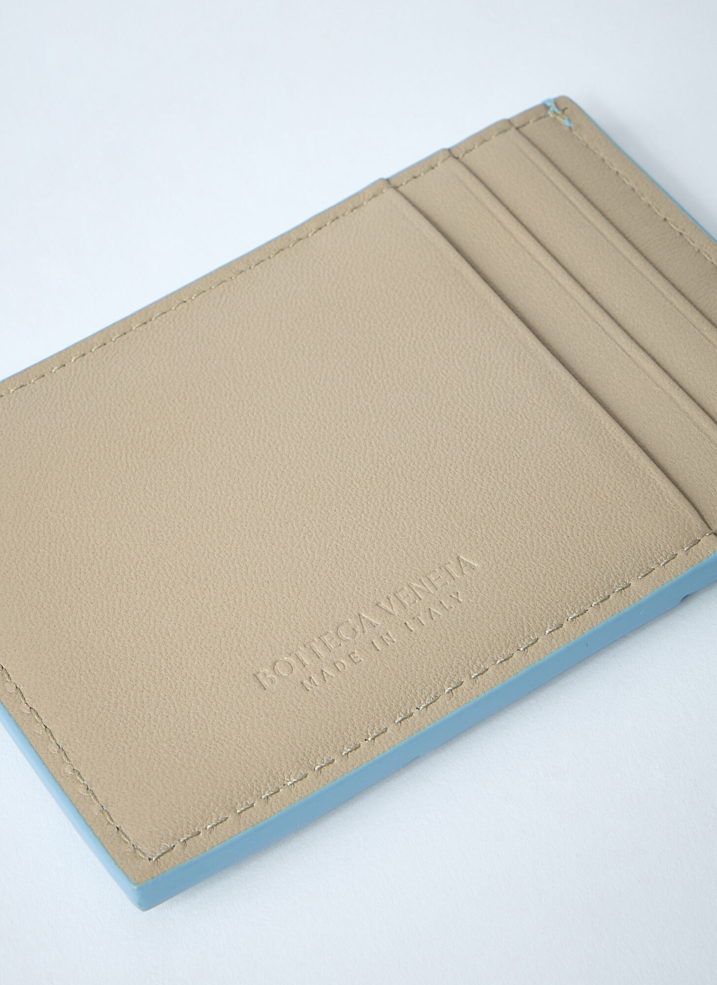 Bottega Veneta Cassette Card Holder In Blue