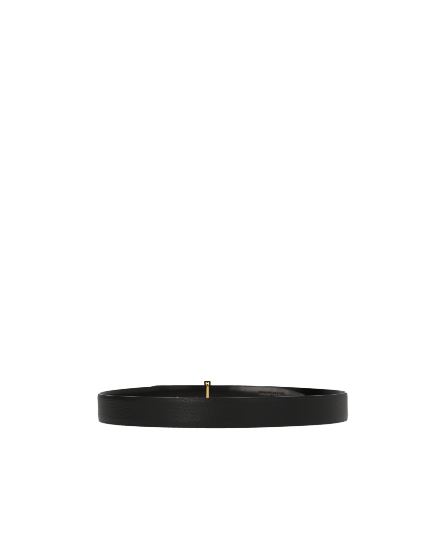 Tom Ford Logo-plaque 30mm Leather Belt In Black