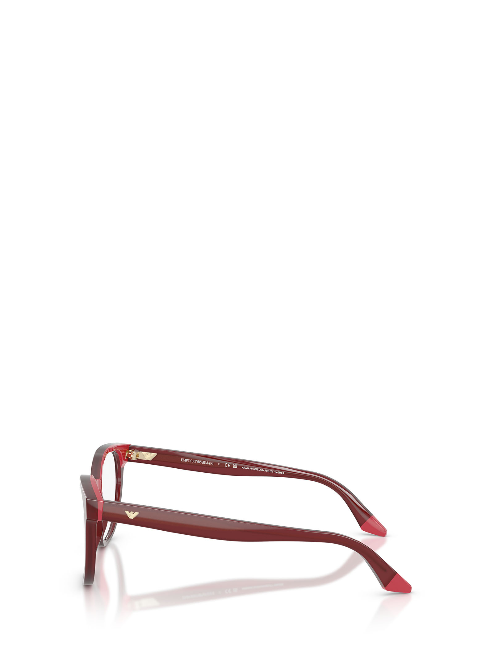 Emporio Armani Full-frame Plain Glasses In Burgundy
