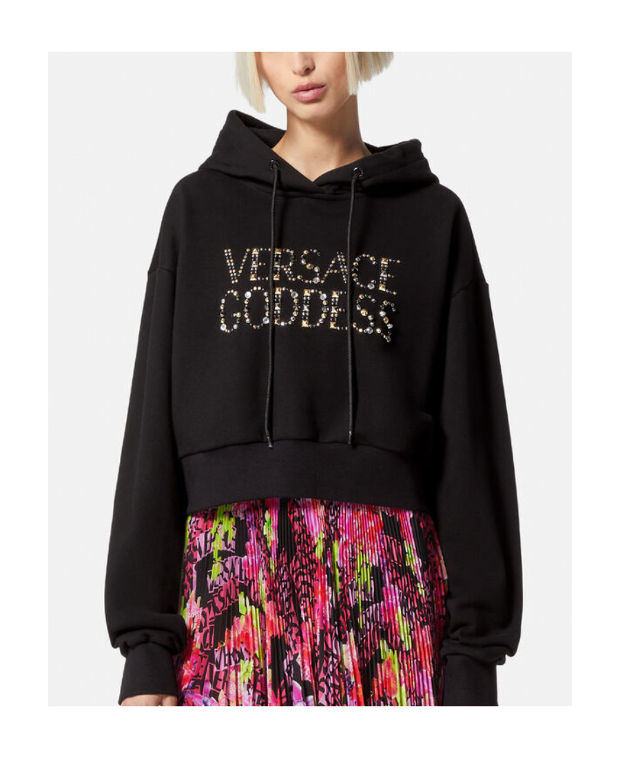 Versace Gem-embellishment Logo Hoodie
