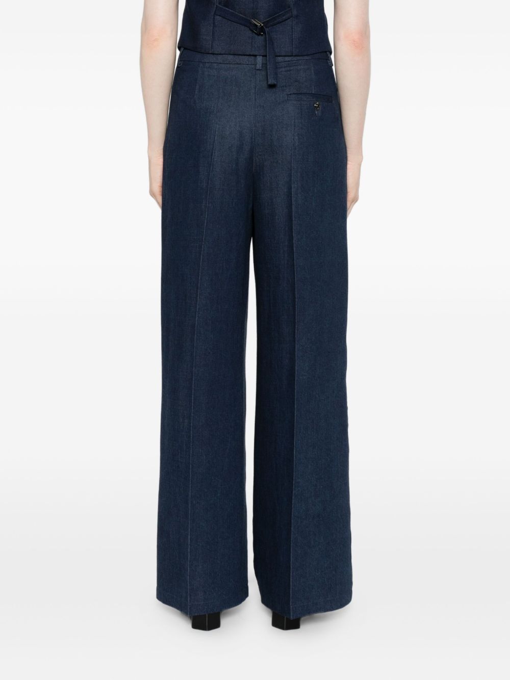 Liu •jo Liu Jo Pleated Front Trousers With High Waist In Blue