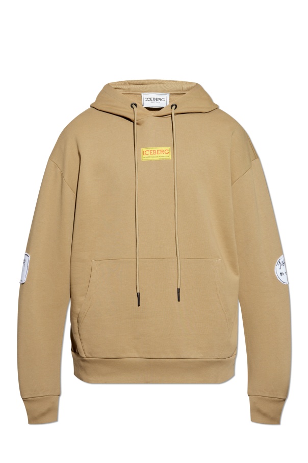 Iceberg Drawstring Hoodie In Nude