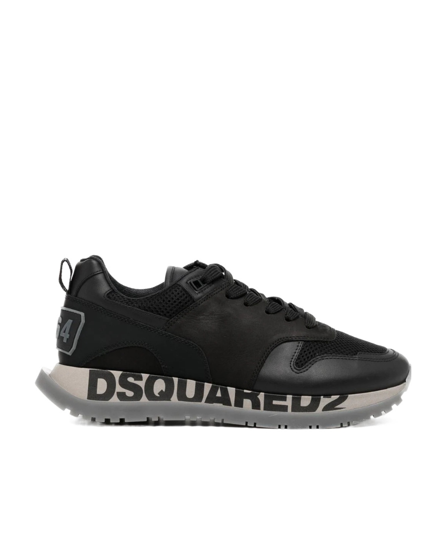 Dsquared2 Logo Platform Low-top Sneakers In Black
