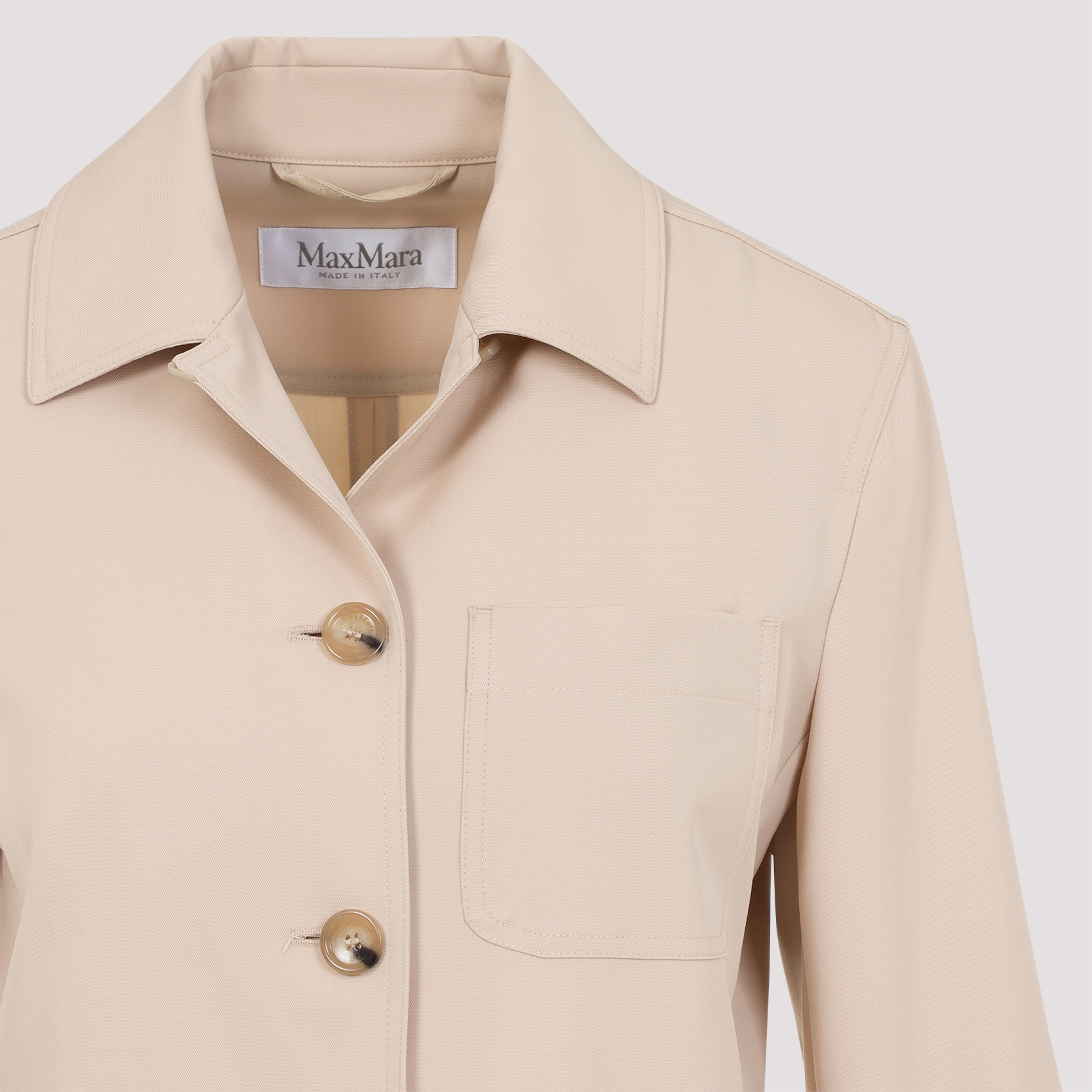 Max Mara Long-sleeved Casual Jacket In Nude