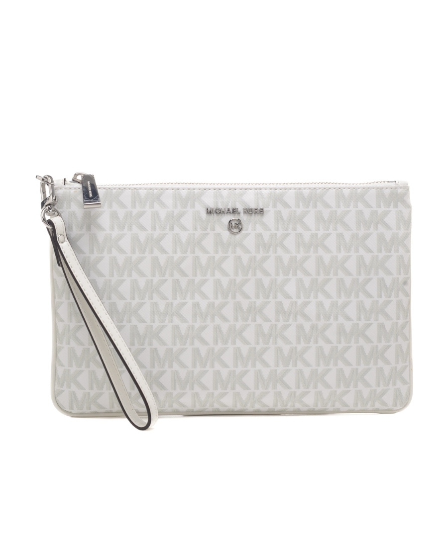 Michael Kors Jet Set Charm Logo-plaque Wristlet In White