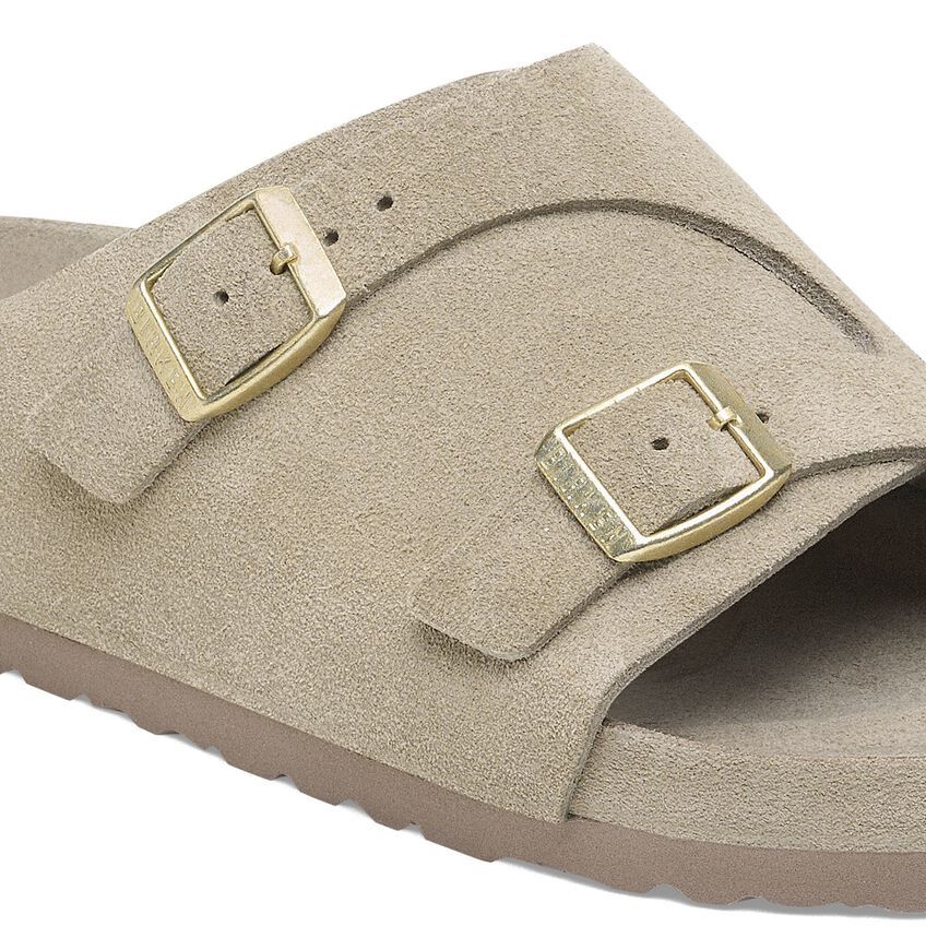 Shop Birkenstock Arizona Two-buckle Slide Sandals In Taupe