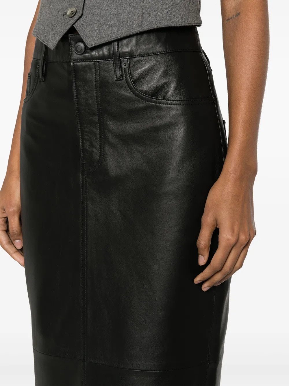 Wardrobe.nyc Leather Maxi Column Skirt