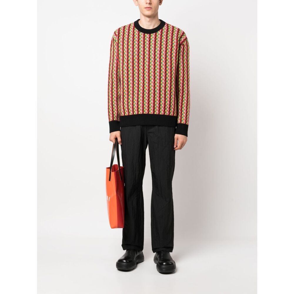 Shop Lanvin Chevron-motif Jumper In Brown