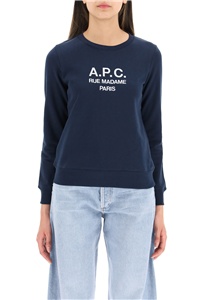 Apc Tina Logo-embroidered Cotton Sweatshirt In Blue