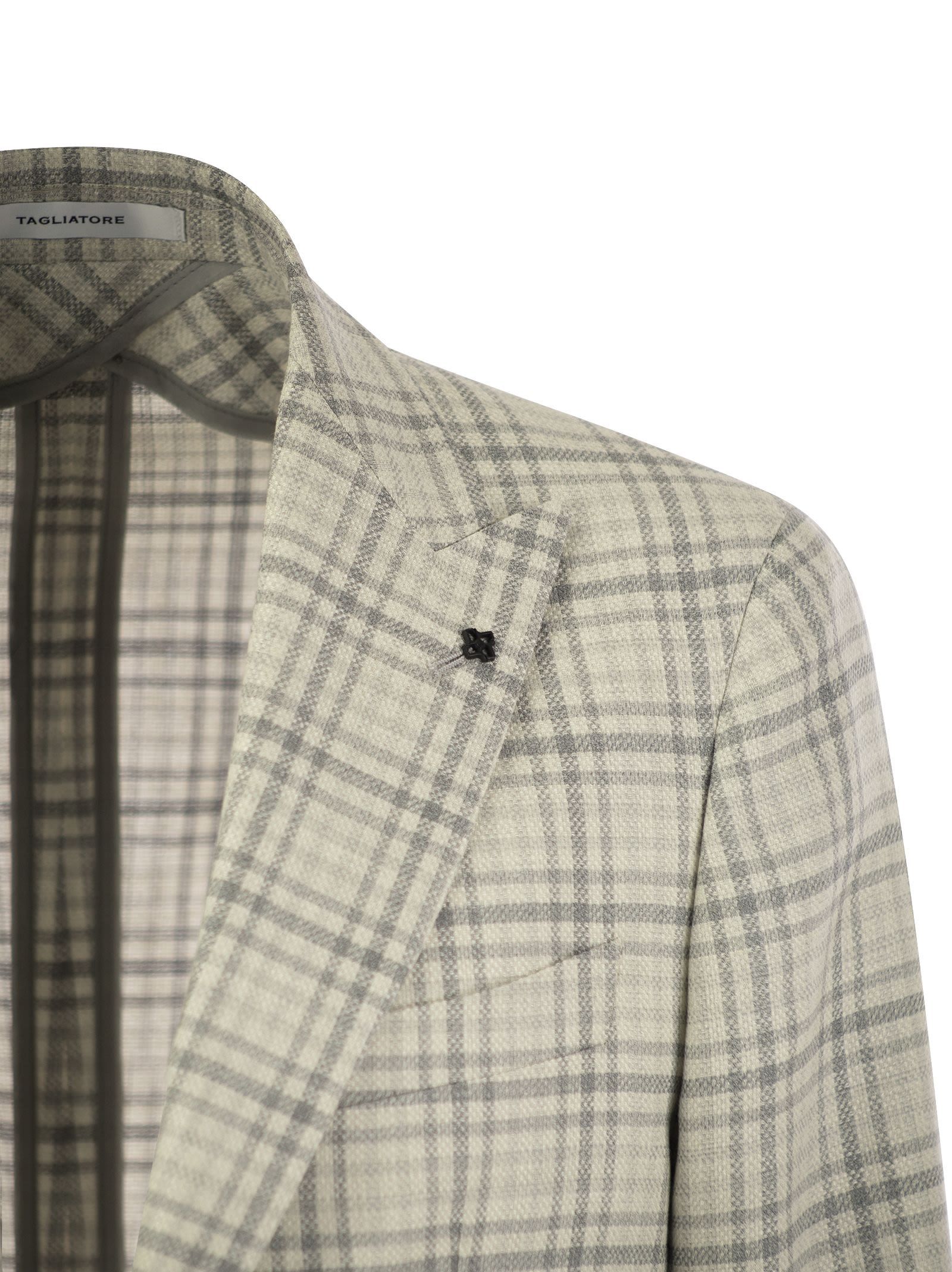TAGLIATORE TAGLIATORE SINGLE-BREASTED CHECKED JACKET