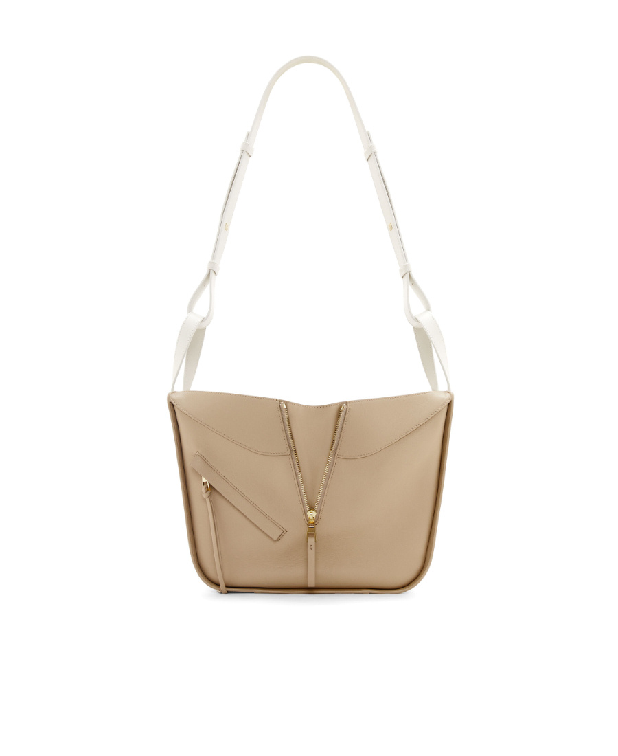 Loewe White And Beige Calfskin Shoulder Bag For Women In White