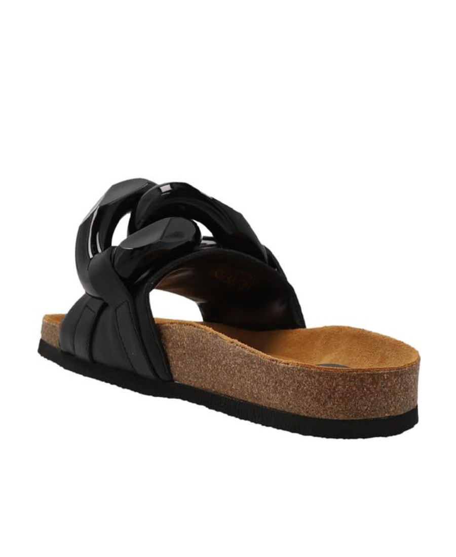 Jw Anderson Leather Sandals In Black
