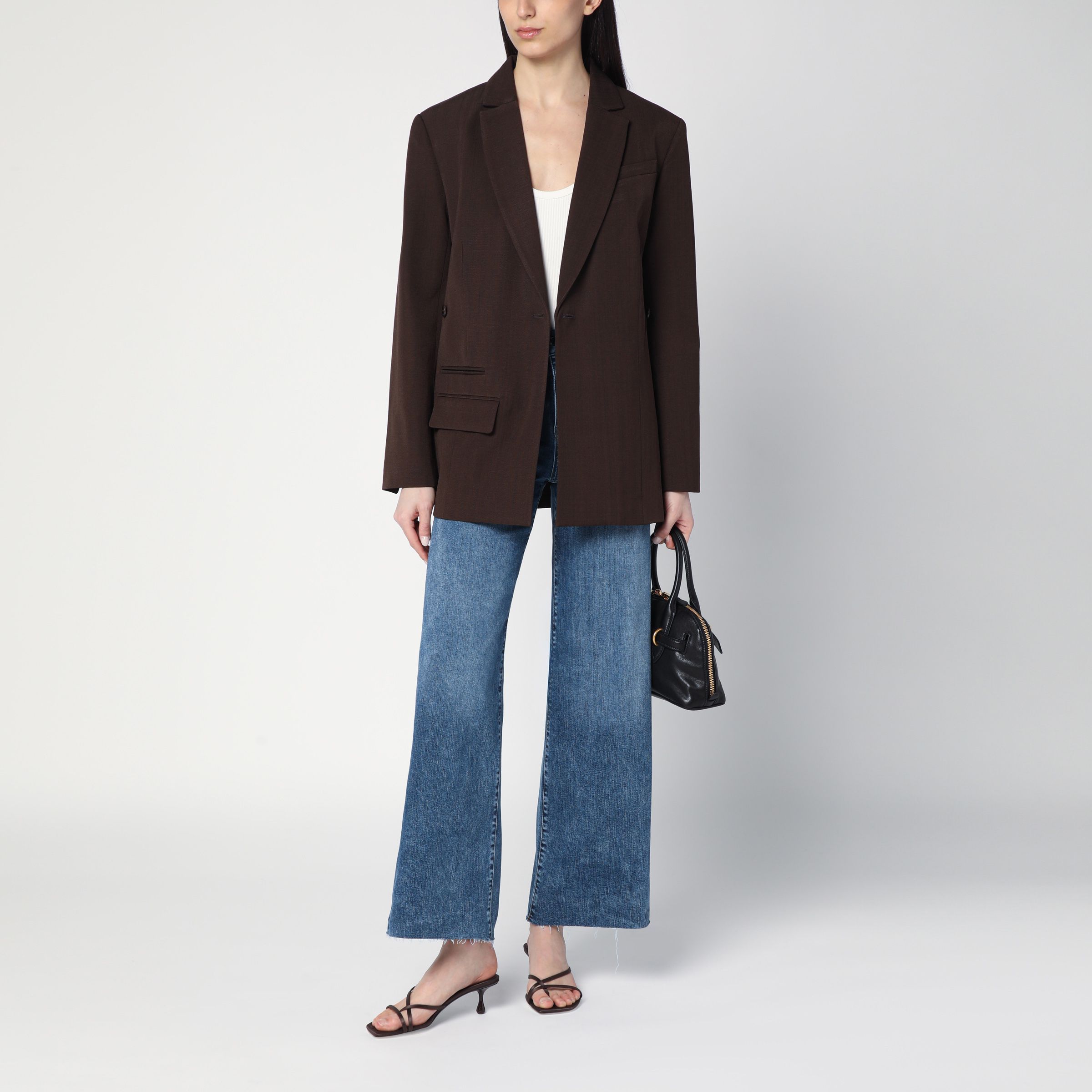 Frame High-waisted Wide-leg Casual Pants In Multi