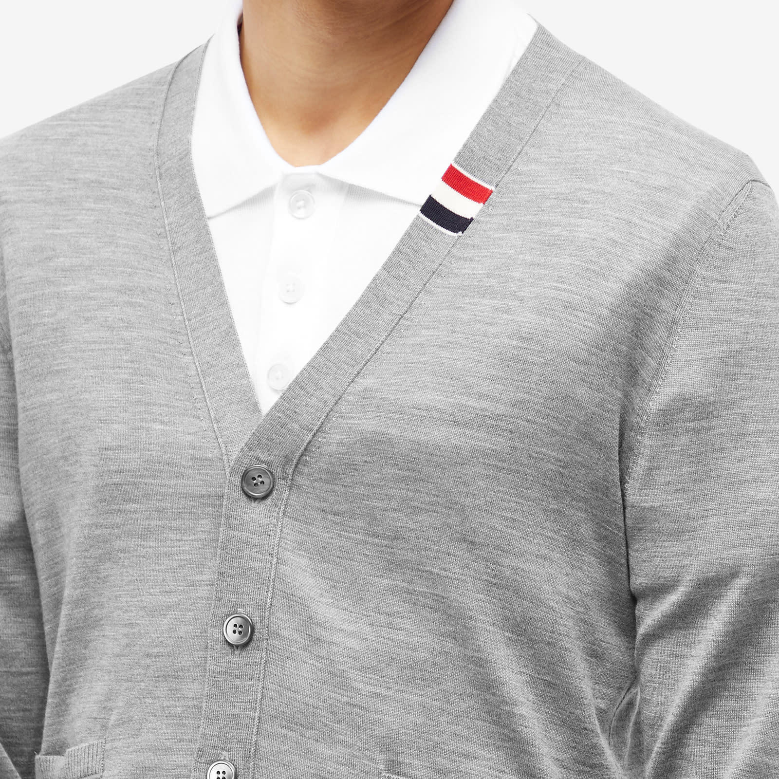 Thom Browne Wool Cardigan In Gray