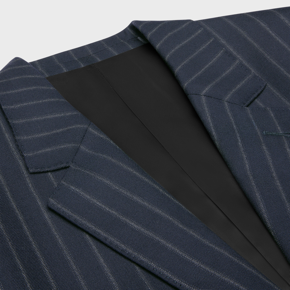 Celine Long-sleeved Wool Suit Coat In Black