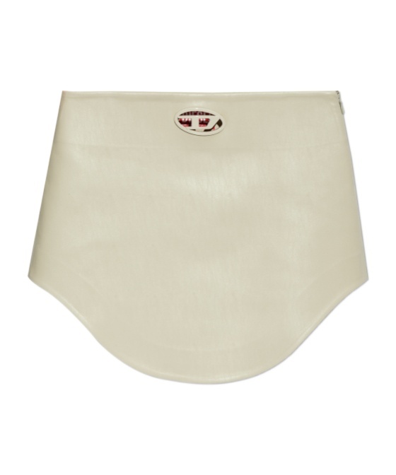 Diesel O-limpo Logo Cut Out Skirt In Nude
