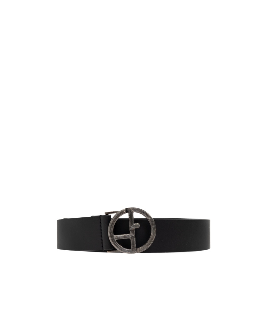 Giorgio Armani Logo Belt In Black