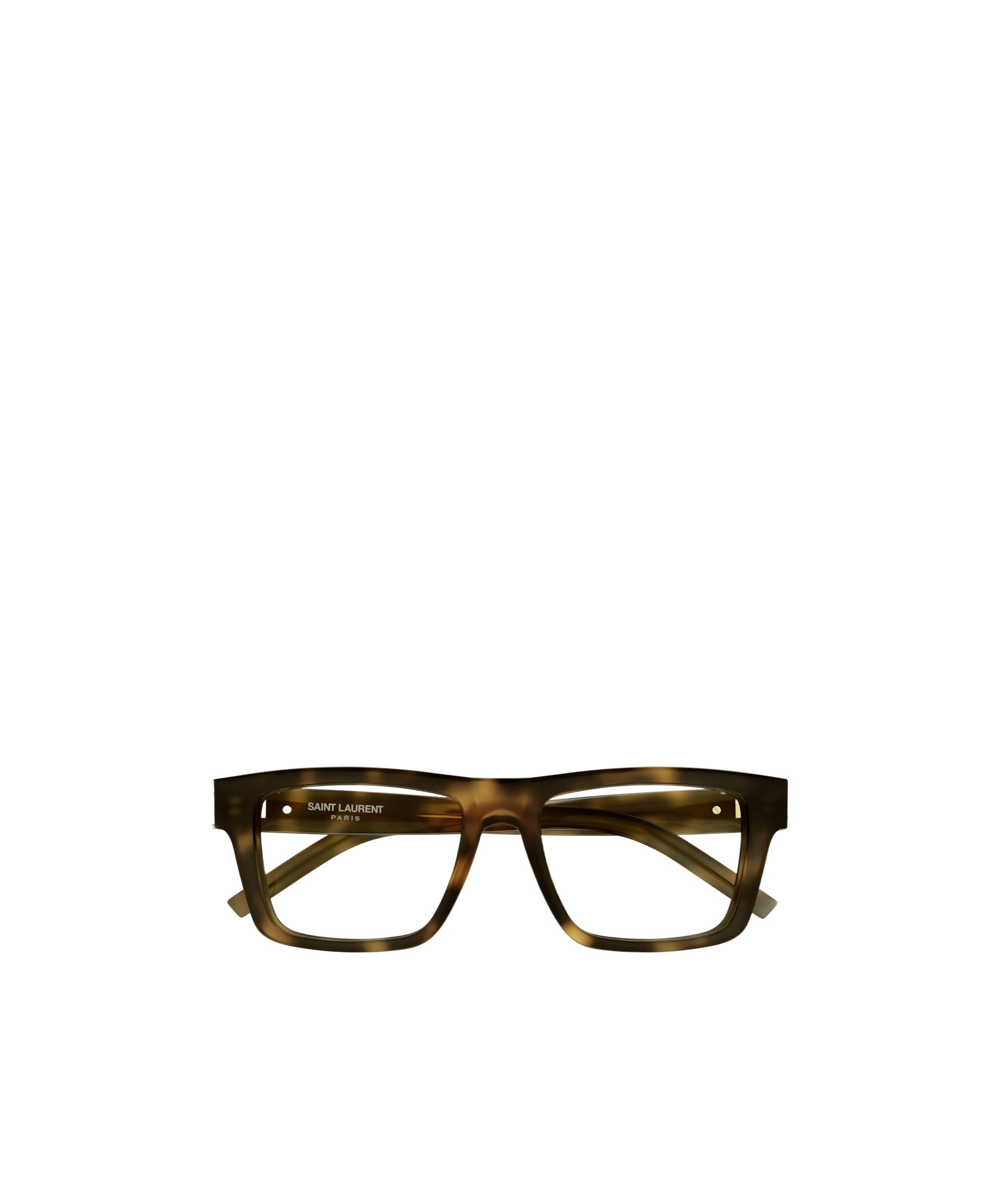 Saint Laurent Tortoiseshell Square-frame Glasses In Brown